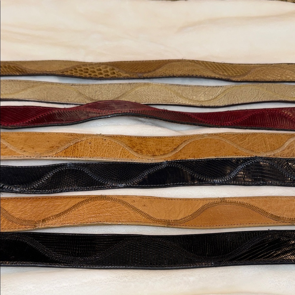 Women's Multi-Color Leather Belt Set - Tan, Black, Burgundy, Beige